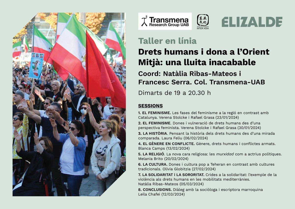 BON ANY I BON CURS!!!!TALLER A LA CASA ELIZALDE-TRANSMENA UAB, SOBRE SITUACIONS DONES ORIENT MIJTÀ. INSCRIPCIONS OBERTES@casaelizade