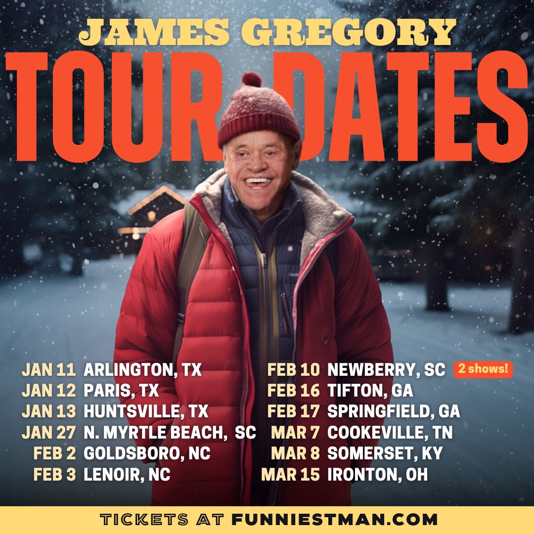 Who’s coming to see me in the new year? 

Tickets and more tour dates at funniestman.com 

#jamesgregory #jamesgregorycomedy #standupcomedy