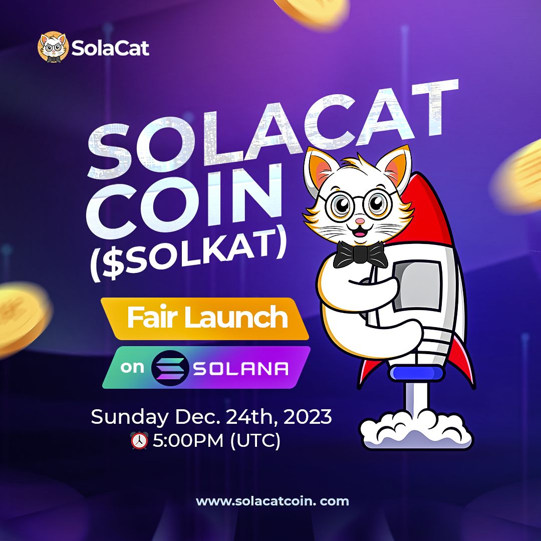 🌟 Hey Pawesome Pack! 🐾
Remember our promise for a fair launch? 

Here's the official Contract Address for $SOLKAT :
 8yuRcb64o2PLQo31bcJa7b1mSES3AUU5ZXB9MoYPsQuG

Stay vigilant &amp; get ready for an incredible launch this Sunday, December 24th.
#FairLaunch #Solana #SolaCatCoin