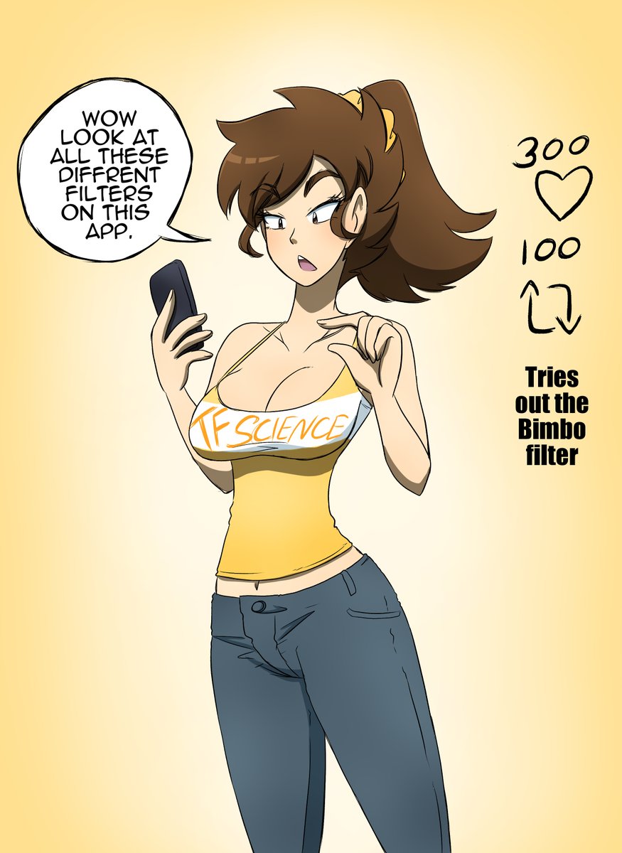 KobiTfs's tweet photo. Kobi finds a new photo filter app for the phone.  Looking around causes her to find a Bimbo themed filter app. show your support and we can let the filter do its thing! https://t.co/KBDULBtd7u