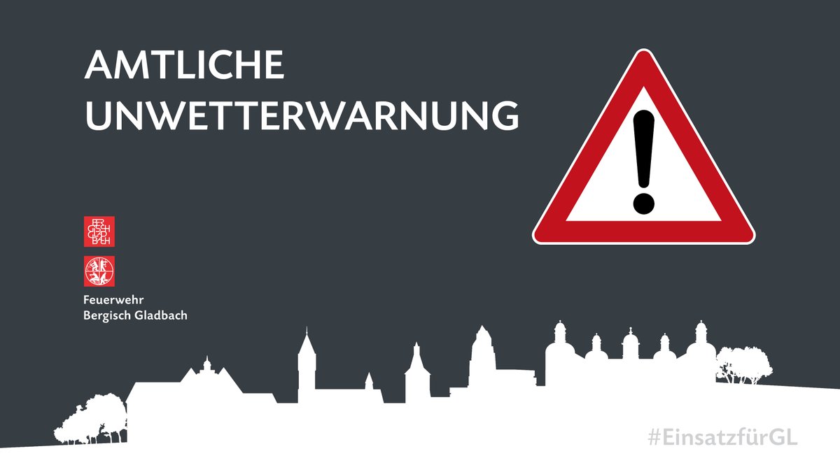 FeuerwehrGL's tweet photo. @DWD_presse meldet eine amtliche #UNWETTERWARNUNG vor ERGIEBIGEM #DAUERREGEN voraussichtlich bis Montag, 25.12. 18 Uhr.
Mehr Infos unter: ▶️https://t.co/YnjVzoWd9T
#EinsatzfürGL #BergischGladbach112 #bergischgladbach https://t.co/ai8PEZhzy6