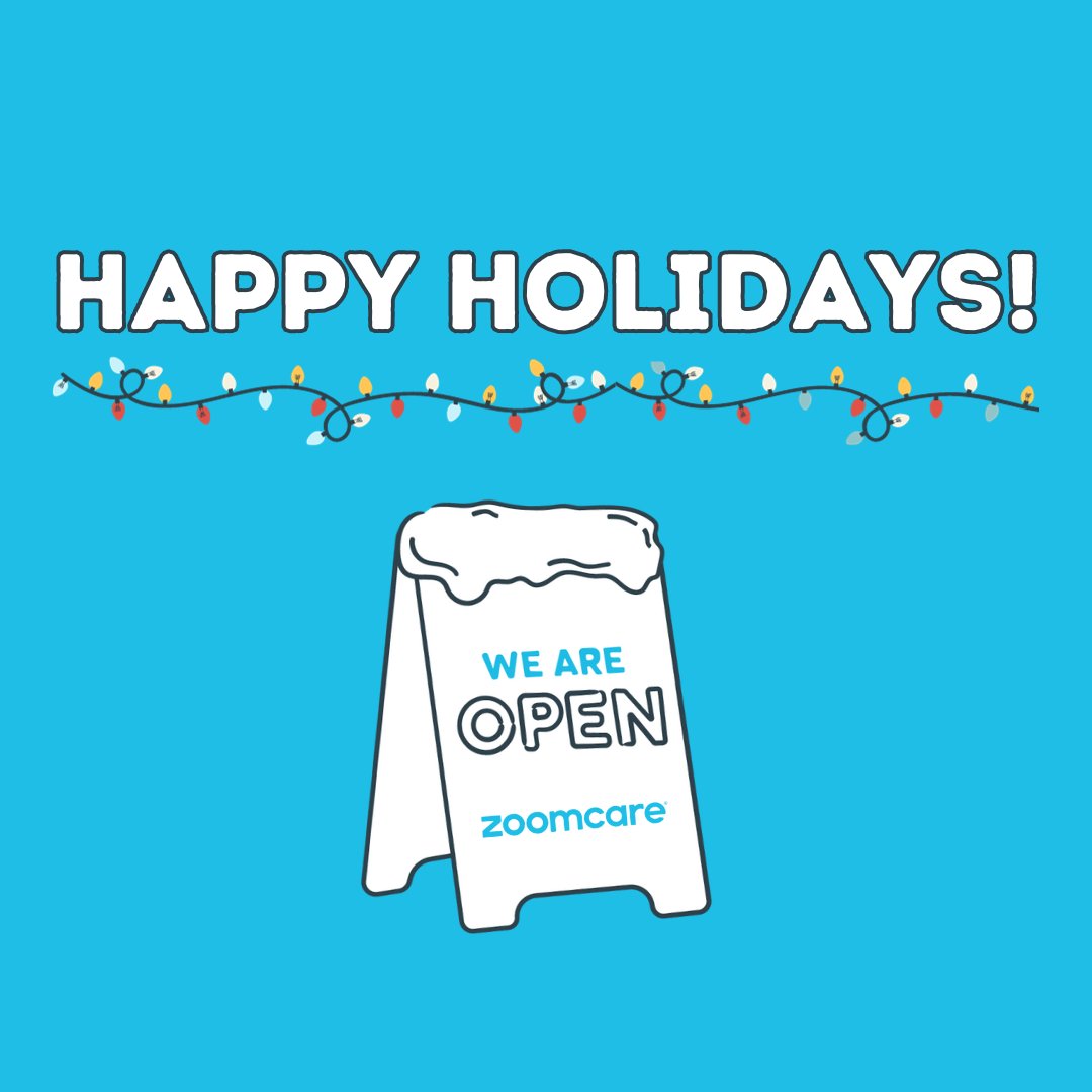 May your holidays be happy, healthy, and oh-so bright this year! If your holiday cheer takes a tumble, our incredible ZPs and ZAs are here to help-  ZoomCare is staying OPEN, including late-night hours at select clinics. 
#ZoomCare #HappyHolidays #BeyondBetter