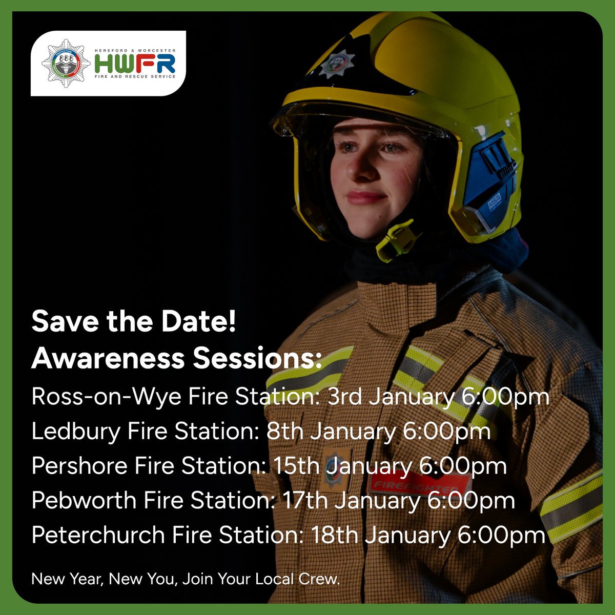 Save the Date 🔥 Discover the rewards of being part of your local firefighting crew! Don't miss out on this chance to explore the role and get hands-on experience.

#NewYearNewOpportunity #HWFRS #Oncall #JoinUs