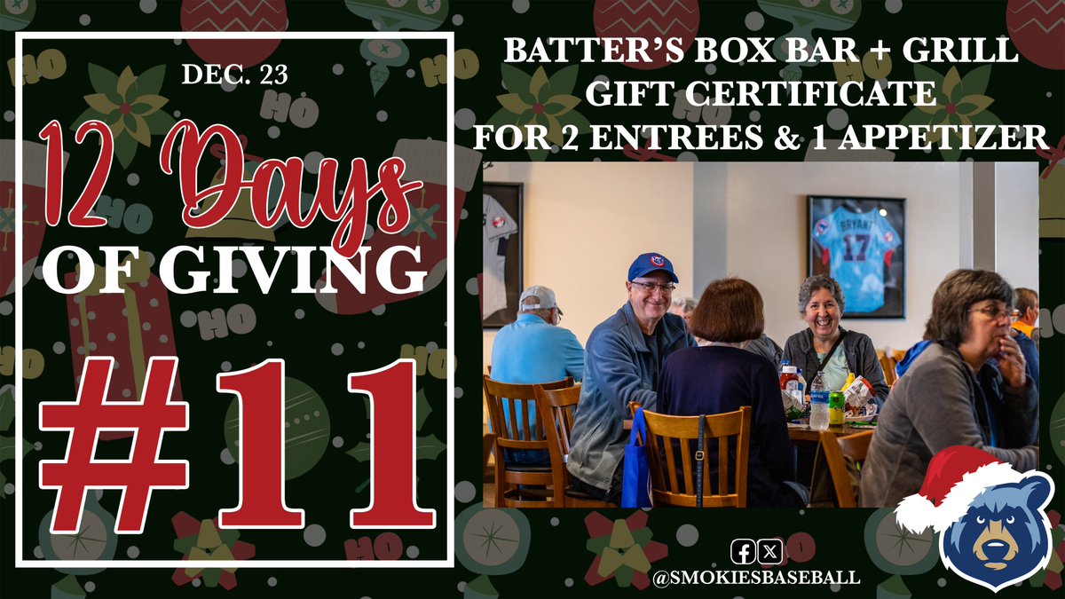 smokiesbaseball's tweet photo. WHO'S HUNGRY!? Today we are gifting a feast in The Batter's Box Bar + Grill! 
1. LIKE this post
2. RETWEET this post
3. COMMENT your 2 favorite animals  
Congrats to our winner yesterday, Cody Rosenbalm.
Once again, we would never ask you for credit card info. #Giveaway https://t.co/xjNiUUJdF1