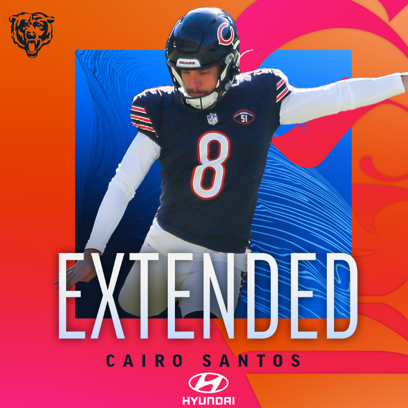 ChicagoBears's tweet photo. Christmas came early for @cairosantos19 🎁

#ProBowlVote