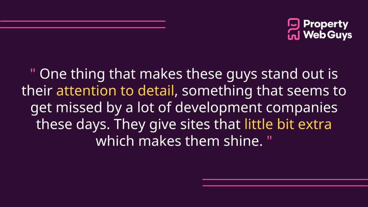 "One thing that makes these guys stand out is their attention to detail, something that seems to get missed by a lot of development companies these days. They give sites that little bit extra which makes them shine." We love this five star Google review! ❤️