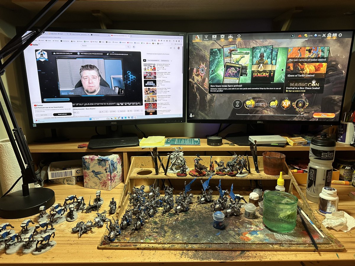 Jackwarmstrong's tweet photo. What Christmas is all about. Elf is on for the kids. Have a G&amp;T, Magic, Facehammer and 20 Cavaliers to paint https://t.co/DIxQsuLbmj