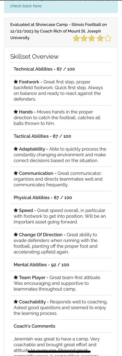 Thank you <a href="/EXACTSports/">EXACT Sports</a> for the write up I had a great time at the camp <a href="/PrepRedzoneWI/">Prep Redzone Wisconsin</a> <a href="/MJ_NFLDraft/">Mark Johnson</a>