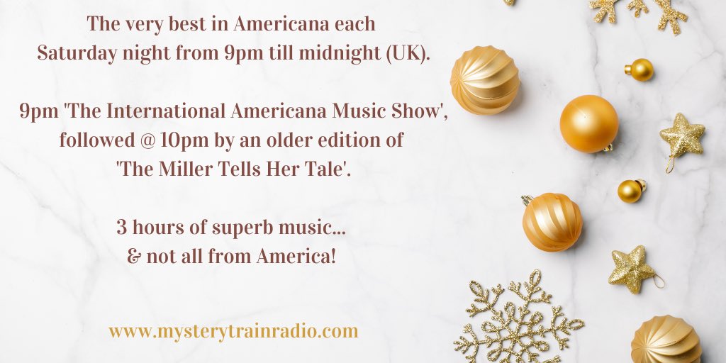 Join us for superb #Americana Saturday from 9PM UK! @9PM - This week Michael airs a 2023 festive edition of the show with help from the kids! :) @10PM - Karen airs a vintage Xmas special! mysterytrainradio.com