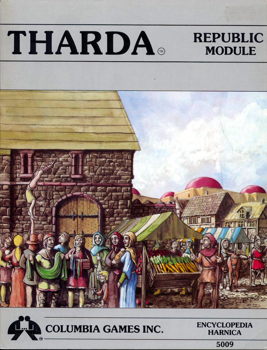mavmaramis's tweet photo. Hârnworld: Tharda Republic Module, Columbia Games, 1987. Cover: Eric Hotz. #roleplaying #Hârn #EricHotz #ColumbiaGames #Tharda #Republic @thatsgoodweb @afrocosmist @retroscifiart @doberes https://t.co/G8xzC3WR09