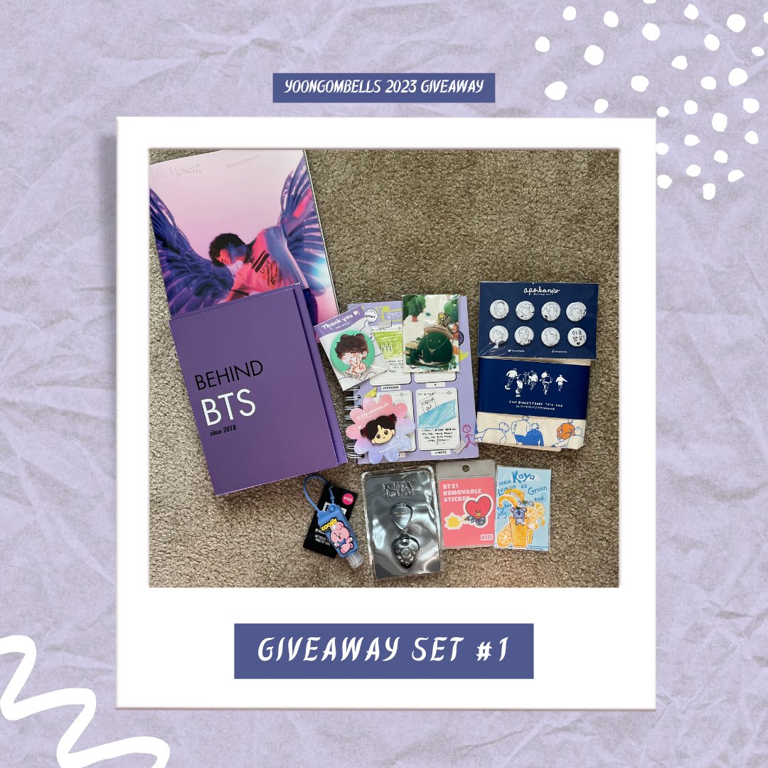 yoongombells's tweet photo. YOONGOMBELLS 2023 GIVEAWAY !!! 🤩

rt &amp; follow to join!

as a thank you to this community, i'm very happy to announce my first giveaway :^)

there are three prize sets (as pictured!). each set includes a mix of official &amp; some of my favorite fanmade merch~

see rules below! https://t.co/MPCJHAG4je