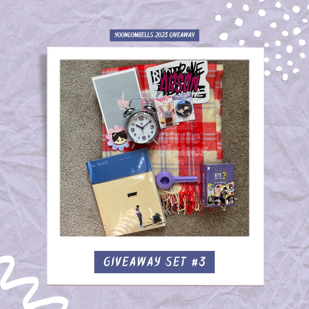 yoongombells's tweet photo. YOONGOMBELLS 2023 GIVEAWAY !!! 🤩

rt &amp; follow to join!

as a thank you to this community, i'm very happy to announce my first giveaway :^)

there are three prize sets (as pictured!). each set includes a mix of official &amp; some of my favorite fanmade merch~

see rules below! https://t.co/MPCJHAG4je