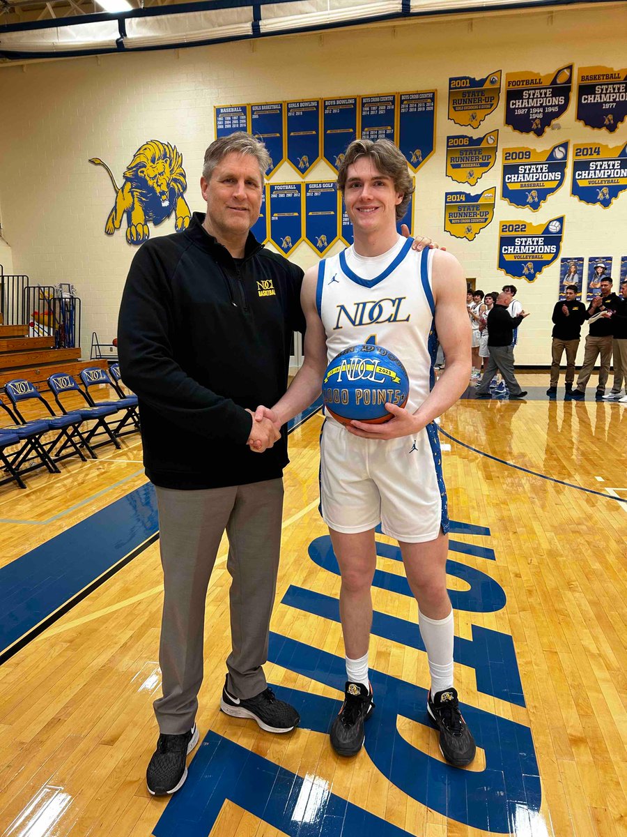 Senior Evan Dugger receives his 1,000-point celebration ball before they face Avon at 2:30 PM today! Dugger surpassed the 1,000 career point milestone versus Gilmour on Dec. 15. Congrats Evan, your NDCL family is proud of you!

#WeAreNDCL