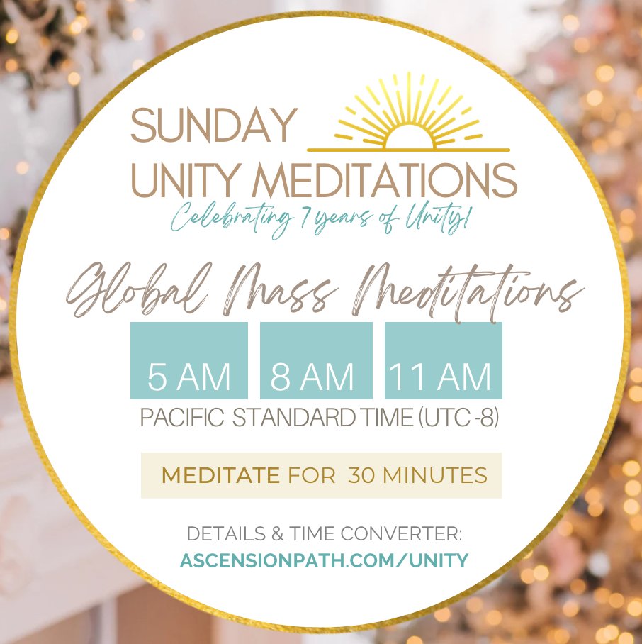 sandra_walter's tweet photo. Unity in the energies of Christmas Eve ~ Join us for the #SundayUnityMeditations⁠
⁠
SUNday at 5AM, 8AM, and 11AM Pacific Time⁠ (UTC-8)⁠
⁠
Wherever you are. Offline.
⁠
https://t.co/1Wx5TMIn6r⁠
⁠
Because #Ascension https://t.co/lvKZzfTET5