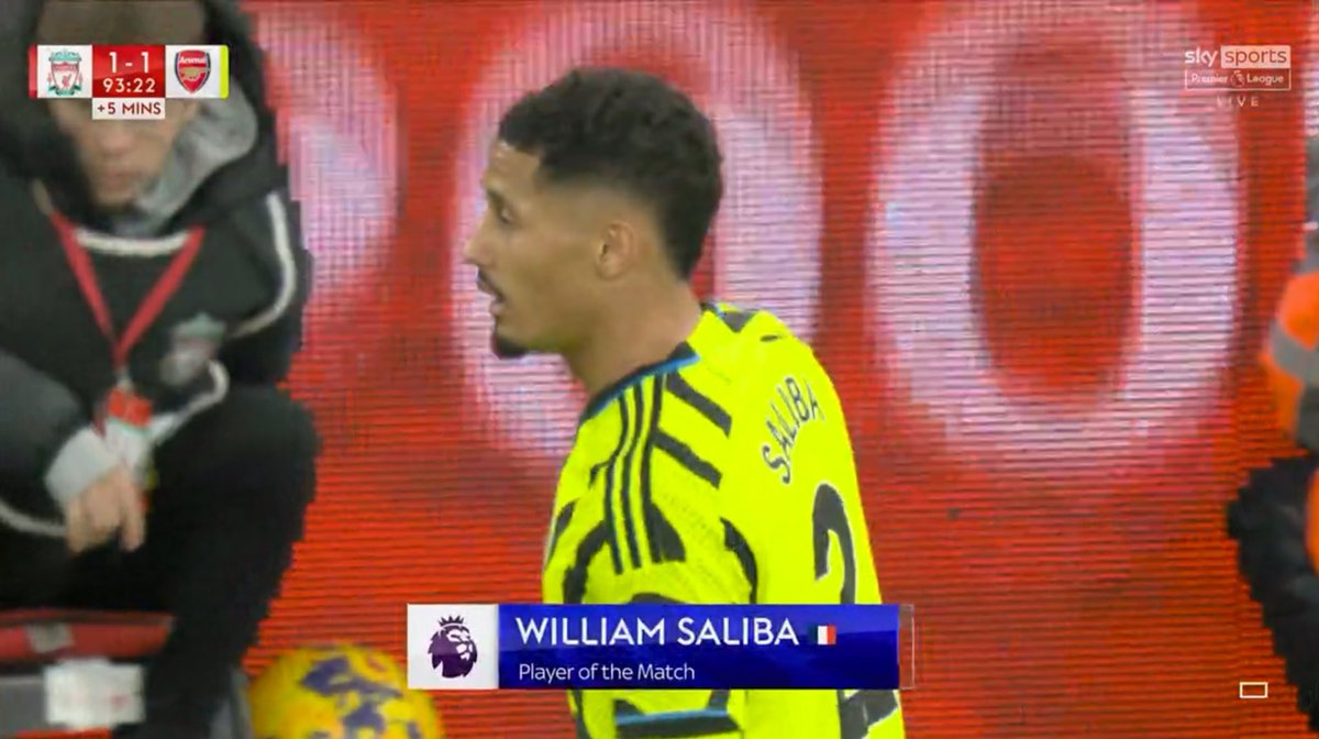 William Saliba. Monster. Best defender in the Premier League.