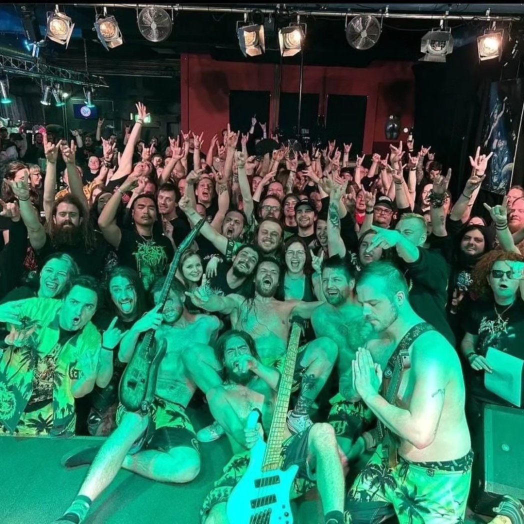 Stillbirthparty's tweet photo. 🎉 #EndOfYearCountdown : Flashback to April 7: 'Homo Deus' dropped, rocking your playlists! 🤘 Then, the unforgettable nights at Metbar, Lenzburg &amp; Helvete Club, Oberhausen. What's your top track from the album? #HomoDeus #MetalMusic #Stillbirth https://t.co/g8nSTd7LD7