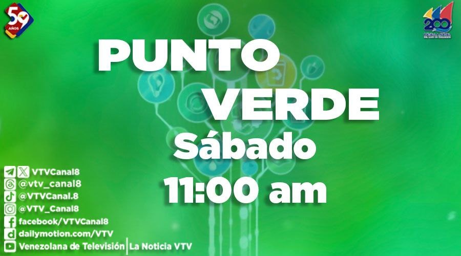 #ProgramasVTV📺| Disfruta el contenido ecológico de tu programa: Punto Verde, los sábados a las 11:00 am moderado por Diana Valero. ¡Conoce la biodiversidad presente en toda Venezuela! #24Dic