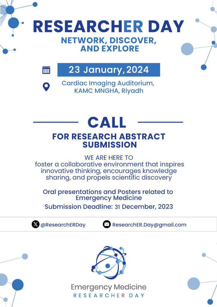 ResearchERDay's tweet photo. Call For Abstracts📢

The submission is officially open!  We are pleased to invite you to submit your abstracts📄

🔗Abstract Submission page: https://t.co/O59DoPAz48  

#ResearchERDay https://t.co/NWoMcAWAq1
