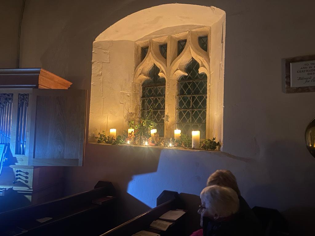 Carols by candlelight in our tiny church in the Cotswolds. Outside we had a firepit, mulled wine and nibbles. Great neighbourly event.