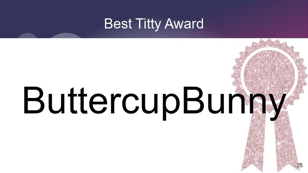 Best titty went to @buttercupbunny_ and if you want to find out why sub to her OF