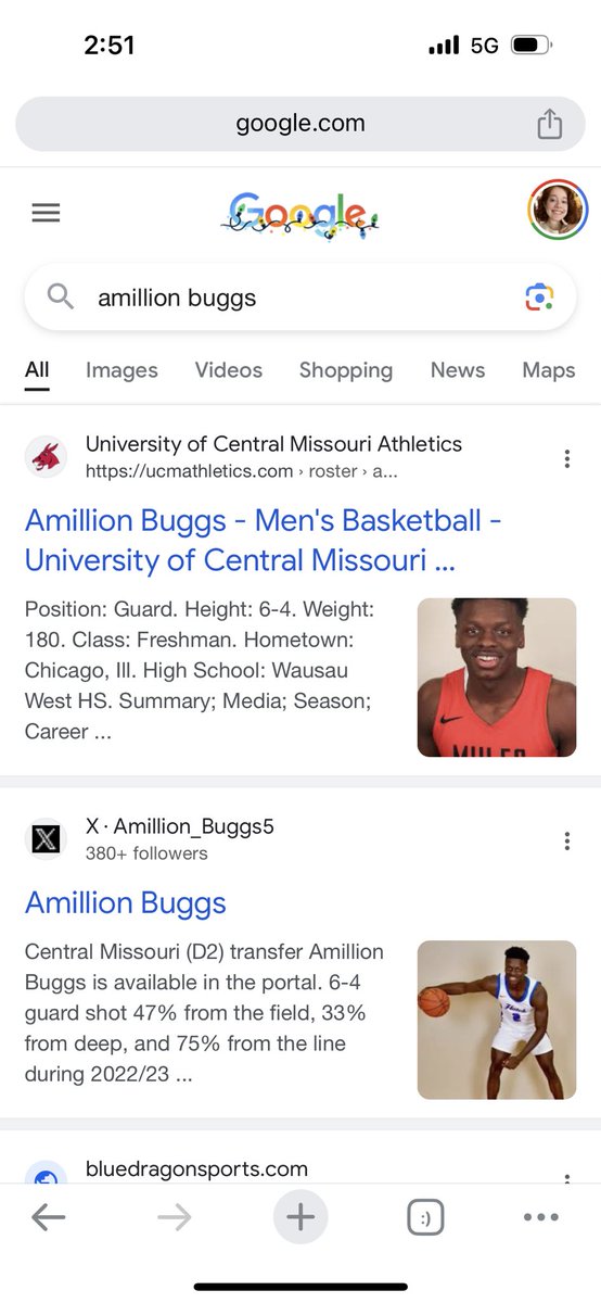 llegrarosenberg's tweet photo. my brother just informed me there is a college basketball player named Amillion Buggs and i’m losing my mind about it https://t.co/6CclGGjaHe