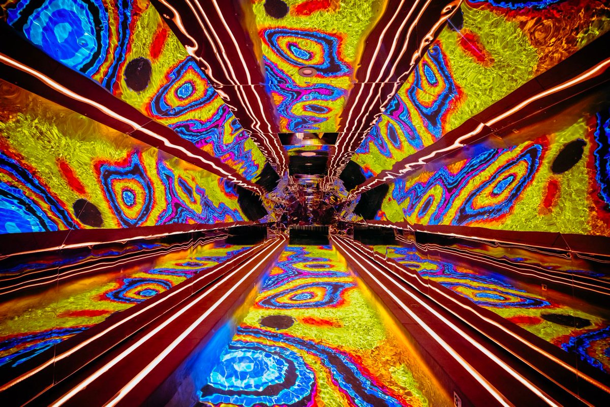 AndyFidel_'s tweet photo. ✨ The Kaleidoscope Kavern by @MomentFactory, a one-of-a-kind lazy river experience at the Wild WaterDome indoor waterpark at Wilderness At The Smokies, in Tennessee.
As guests float through the #immersivemultimedia tunnel, they encounter visions and soundscapes inspired by the natural beauty of the Great Smoky Mountains, including fireflies, starlit skies, and Tennessee’s four seasons: https://t.co/xw85Ap5KIq