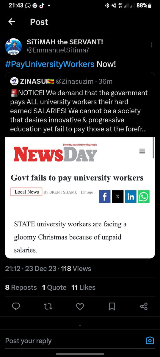 #Pay all university workers. The pursuit of moulding a 5 pillar innovative driven education system is now embedded in a dark cloud as the government fails to pay University workers. How are they going to sustain their basic needs if they haven't been paid their salaries?