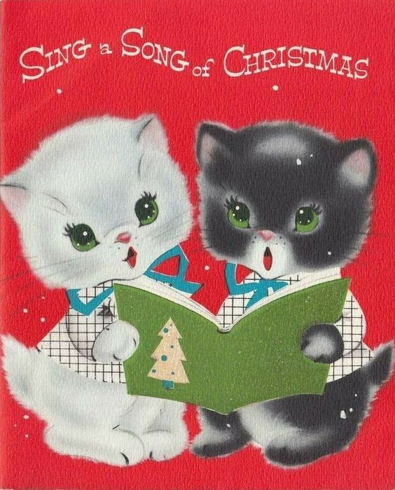 Happy #Caturday! 🎀😽🎀
#Vintage #ChristmasCards 🎄