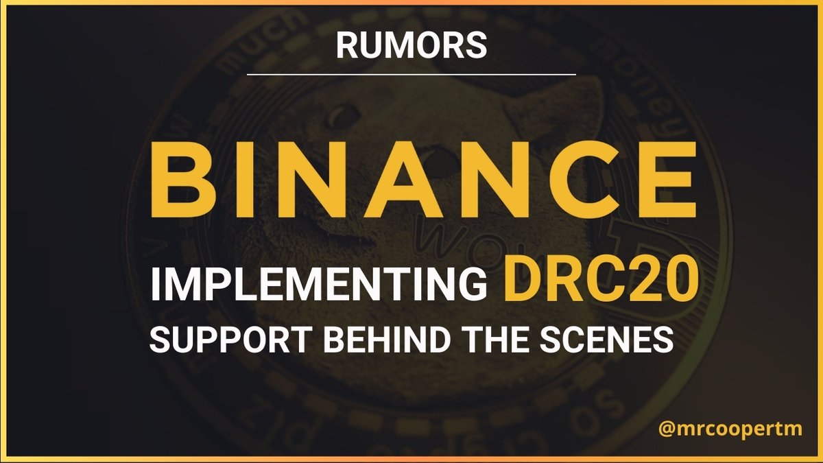 MrCooperTm's tweet photo. #DRC20 BREAKING NEWS 🚨
Voices circulating suggest that @Binance is working behind the scenes to introduce support for DRC20 tokens 

#Binance  #dcex #hub #oink #Bm2k #brc20 #ordi #Ordinals #BTC  #Bitcoin  #FIWB #dalm #DAYC #cardinals #doginals #ETH https://t.co/2PFdgIJbVf