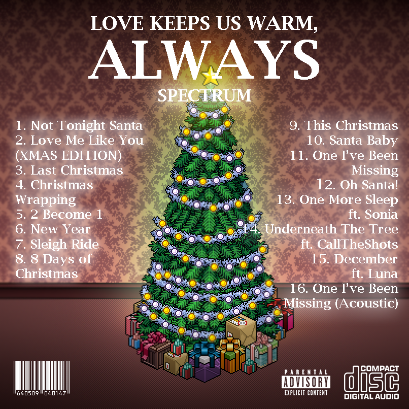 We're excited to present our deluxe Christmas album 'Love Keeps Us Warm, Always' featuring our new single 'Oh Santa!' #SpectrumXmas 🎄❄️

Watch the 'Oh Santa!' music video: youtu.be/SZVJMue-_bA 

Stream the album here: habbospectrum.wixsite.com/lovekeepsuswar…