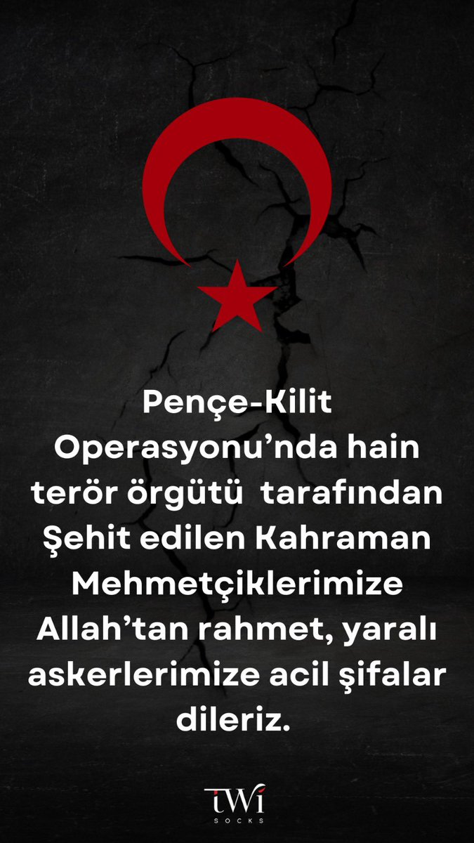 Pençe-Kilit Operasyonu’nda hain terör örgütü tarafından Şehit edilen Kahraman Mehmetçiklerimize Allah’tan rahmet, yaralı askerlerimize acil şifalar dileriz.