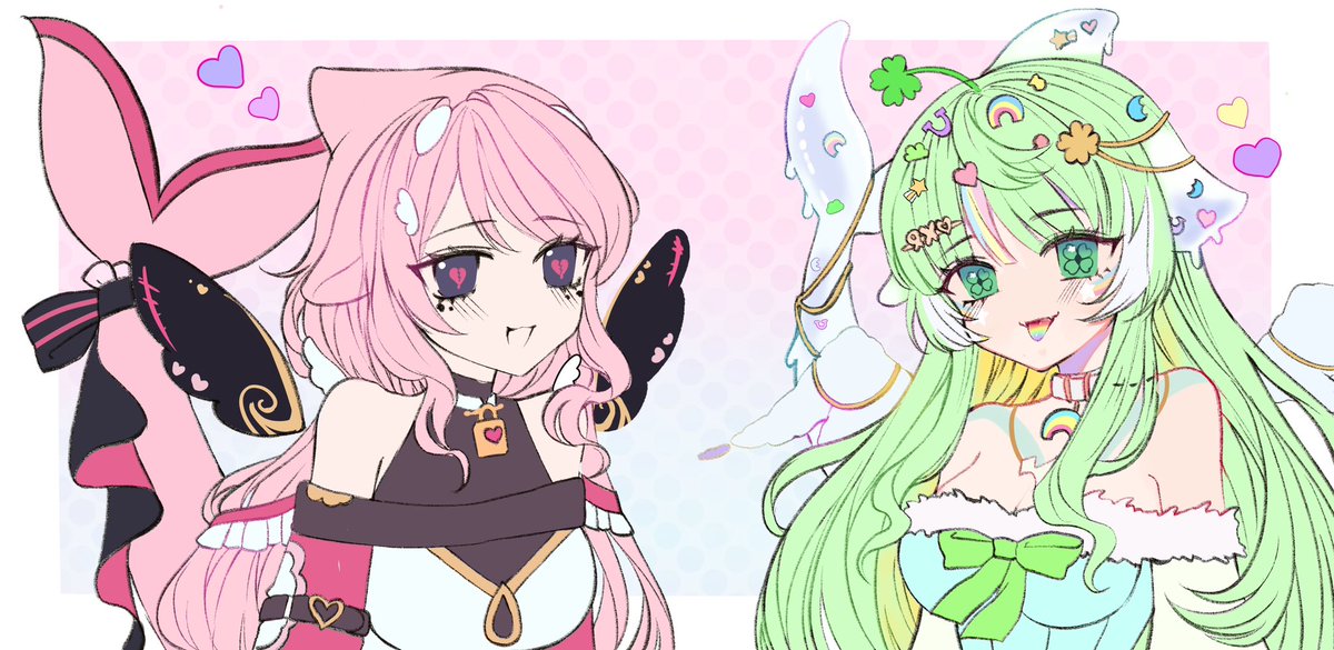 clovermilks's tweet photo. Looking cute with @/Pur_Orange 🍓🍀

🎨 mirindamochi777 #vtuber #envtuber #charmillust https://t.co/n0SEm56w6Z