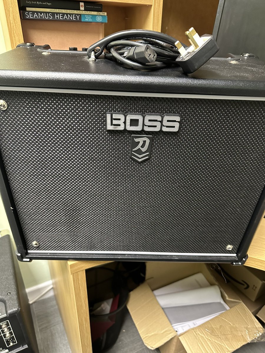 Fsomapa's tweet photo. Have you seen these? The Boss Katana Amps are superb! 
So superb that someone has decided to ‘borrow’ one of mine from my premises, along with £115 cash.
I would ask the person who has ‘borrowed’ both to please return the items without delay. https://t.co/JOkhJyhOcq