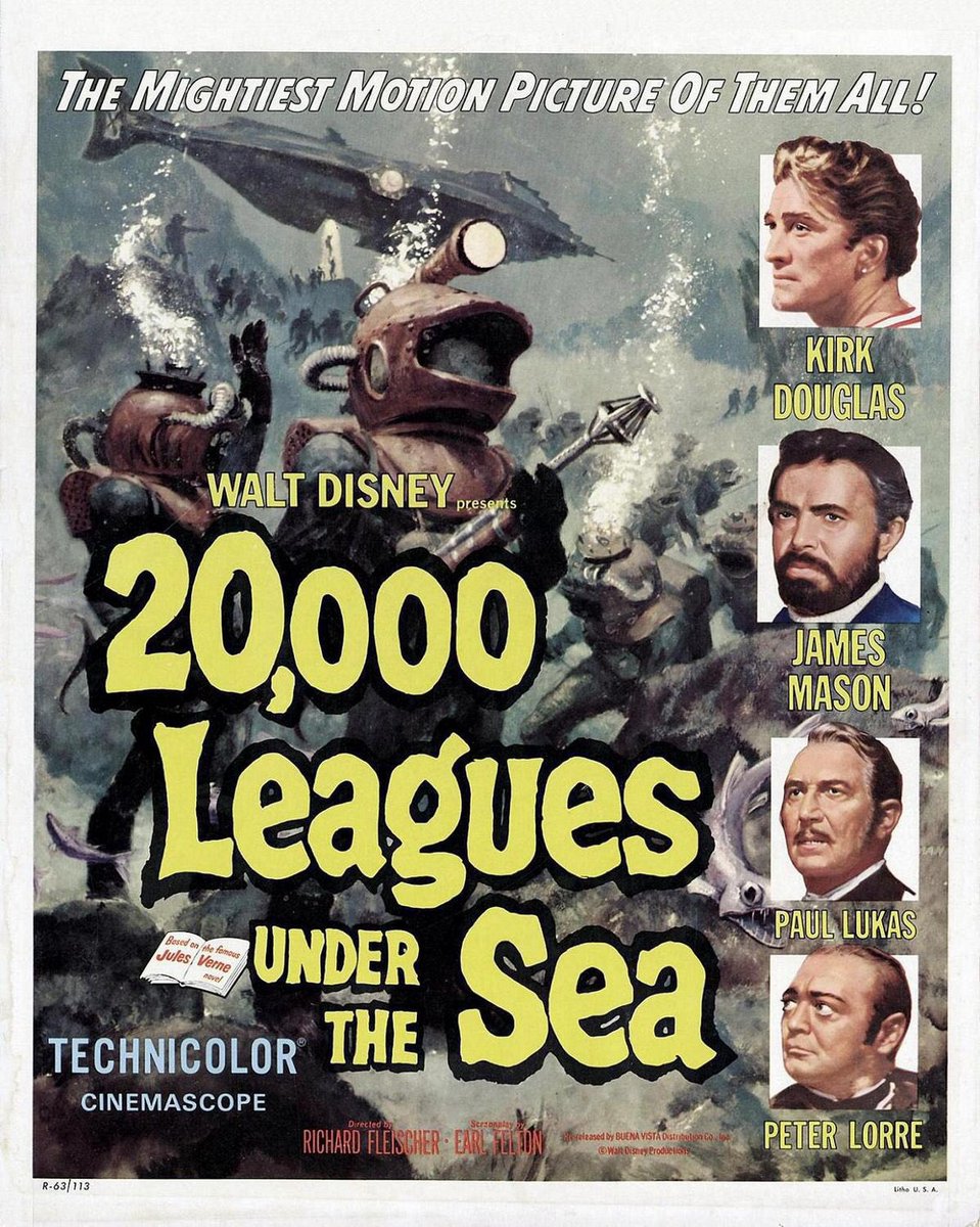 🎬MOVIE HISTORY: 69 years ago today, December 23, 1954, the movie ‘20,000 Leagues Under the Sea’ opened in theaters!

#KirkDouglas #JamesMason #PaulKukas #PeterLorre #RobertJWilke #Disney #RichardFleischer