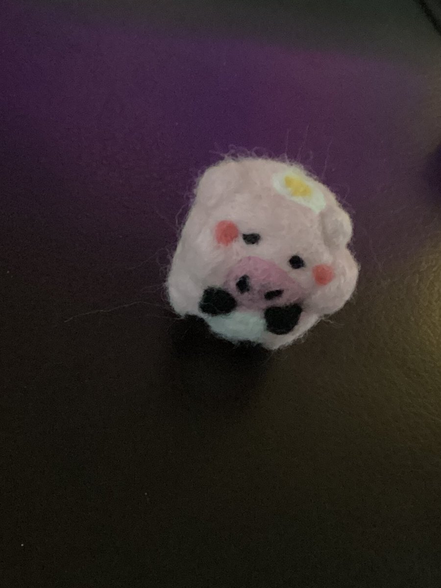 I got a felting kit a loooong time ago and just now finished my first ever project! He’s a little weird, but I think he’s cute! :)