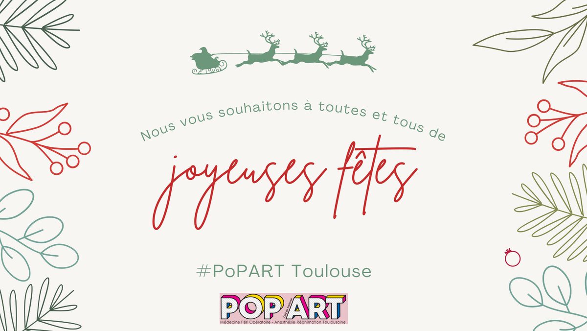 Le <a href="/POpARToulouse/">POpART</a> vous souhaite de très joyeuses fêtes ✨✨✨

<a href="/ajar_toulouse/">AJAR Toulouse 🏉</a> <a href="/CHUdeToulouse/">CHU de Toulouse - compte inactif</a> <a href="/AJARFrance/">AJAR France 🇫🇷</a> <a href="/cnear_fr/">CNEAR Anesthésie Réanimation</a> <a href="/SFARJeunes/">SFAR Jeunes</a> <a href="/SFAR_ORG/">SFAR Anesthésie Réanimation</a> <a href="/RARRE35/">RARRE</a> <a href="/Anesth_Rea_HEGP/">Anesthesie.Reanimation.HEGP</a> <a href="/dar_louis/">DARMPO Hôpital Saint Louis</a> <a href="/IAM_Nord13/">Intensive Care Anesthesiology Marseille - DARNORD</a>