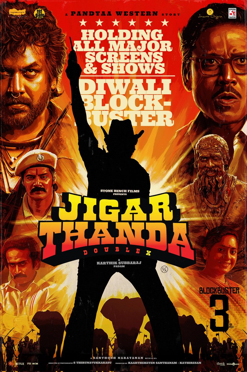 DivsVK's tweet photo. What. a. movie ! What a terrific tribute to cinema! 🔥  @karthiksubbaraj @iam_SJSuryah @offl_Lawrence https://t.co/DnZ0CdJvfX