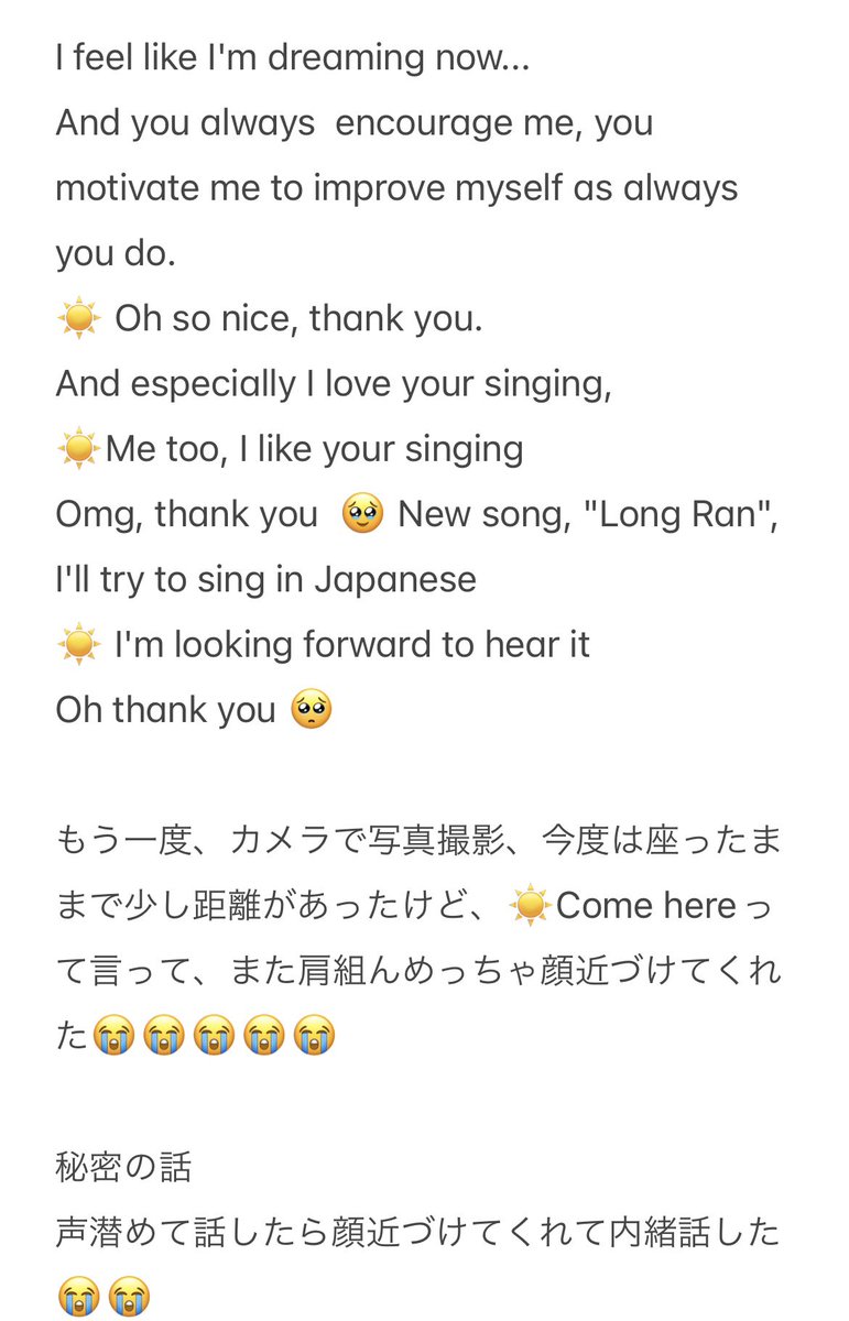 mie_luvBW's tweet photo. Bright Morning

1:1 &amp; private talk

I feel like I'm still dreaming 😭
Thank you is not enough to express my gratitude to you 🥹🤍🙏🏻 It was absolutely unforgettable time ever 😭

May 2nd day be filled with fun &amp; love 🤍

#bbrightvc @bbrightvc 
#HaveABrightDay 
#BRIGHTsHomeParty https://t.co/PBnNHW84mA