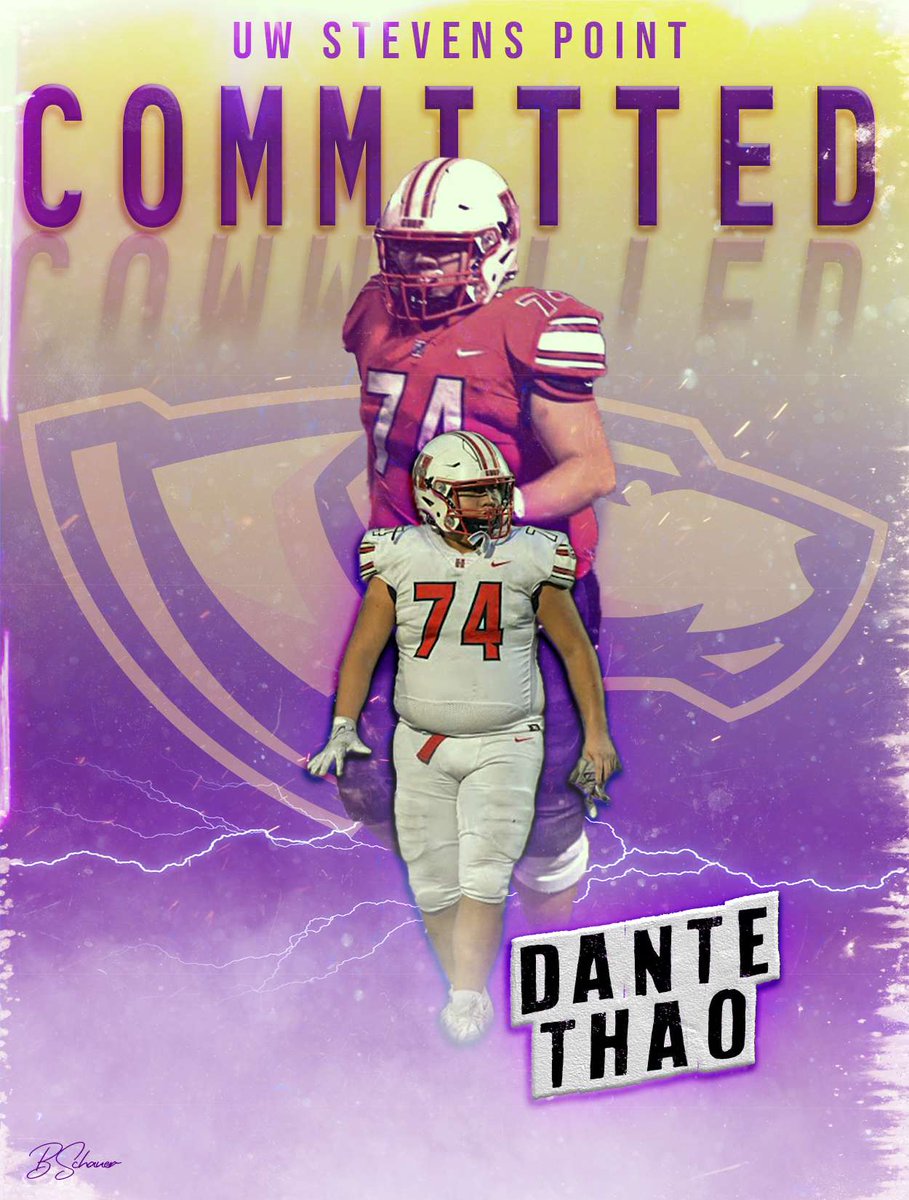 Dante Thao (@thaodante) on Twitter photo I'm extremely excited to announce my commitment to UW-Stevens Point🟣🟡! I would like to thank my family, coaches and friends for helping me on this journey! Looking forward to the next 4 years! <a href="/CoachVenne/">Coach Venne</a> <a href="/UWSPFootball/">UWSP Football</a> <a href="/CoachAArcher/">𝙰𝚄𝚂𝚃𝙸𝙽 𝙰𝚁𝙲𝙷𝙴𝚁</a> <a href="/HHSCoachGumm/">🪓 Justin Gumm 🪓</a> <a href="/tommy_noennig15/">Tommy Noennig</a> <a href="/HHSChargerFB/">🪓Hamilton Charger Football🪓</a> I'm extremely excited to announce my commitment to UW-Stevens Point🟣🟡! I would like to thank my family, coaches and friends for helping me on this journey! Looking forward to the next 4 years! <a href="/CoachVenne/">Coach Venne</a> <a href="/UWSPFootball/">UWSP Football</a> <a href="/CoachAArcher/">𝙰𝚄𝚂𝚃𝙸𝙽 𝙰𝚁𝙲𝙷𝙴𝚁</a> <a href="/HHSCoachGumm/">🪓 Justin Gumm 🪓</a> <a href="/tommy_noennig15/">Tommy Noennig</a> <a href="/HHSChargerFB/">🪓Hamilton Charger Football🪓</a>