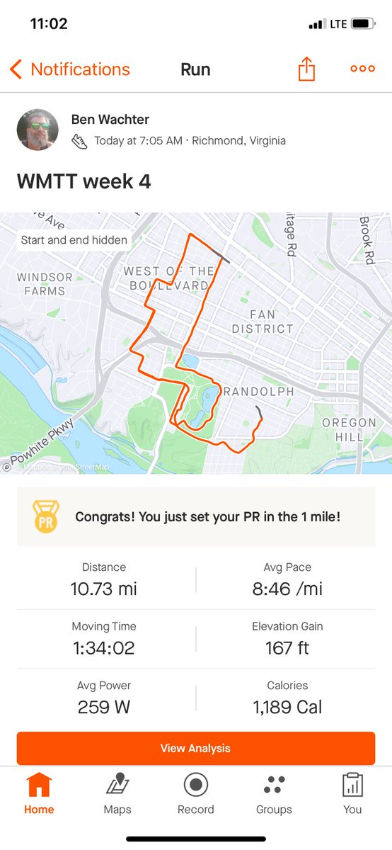 Yeah, the gps went wonky today. #marathontraining #runchat