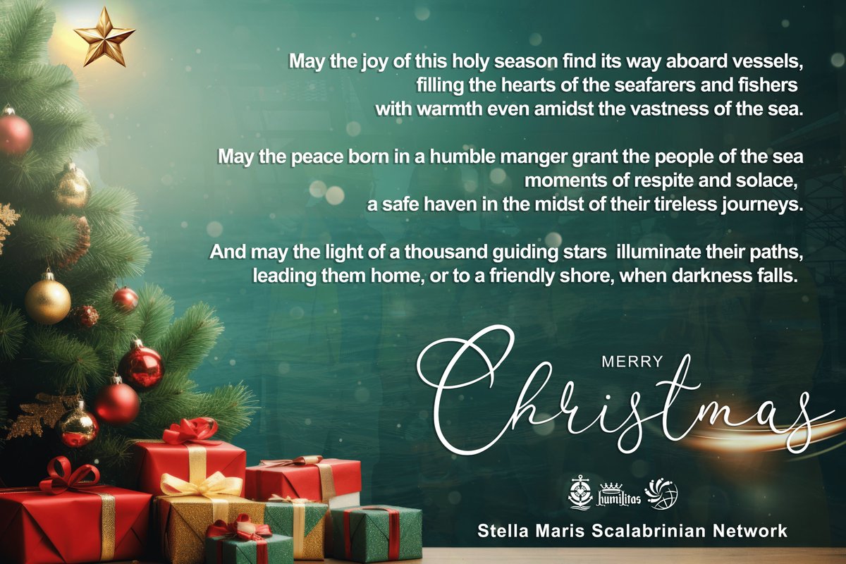 May the joy of this holy season find its way aboard vessels, filling the hearts of the seafarers and fishers with warmth even amidst the vastness of the sea. #MerryChristmas #seafarers #fishers <a href="/SIMNWorldwide/">SIMN</a> <a href="/SeamanOnlinePH/">Seaman OnlinePH</a> <a href="/VaticanIHD/">Integral Human Development</a>