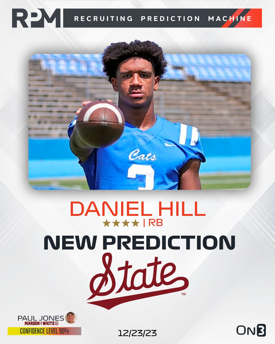 Mississippi State insider @PaulJonesOn3 has logged an expert prediction for the Bulldogs to land 4-star RB Daniel Hill🐶 Read: on3.com/college/missis…