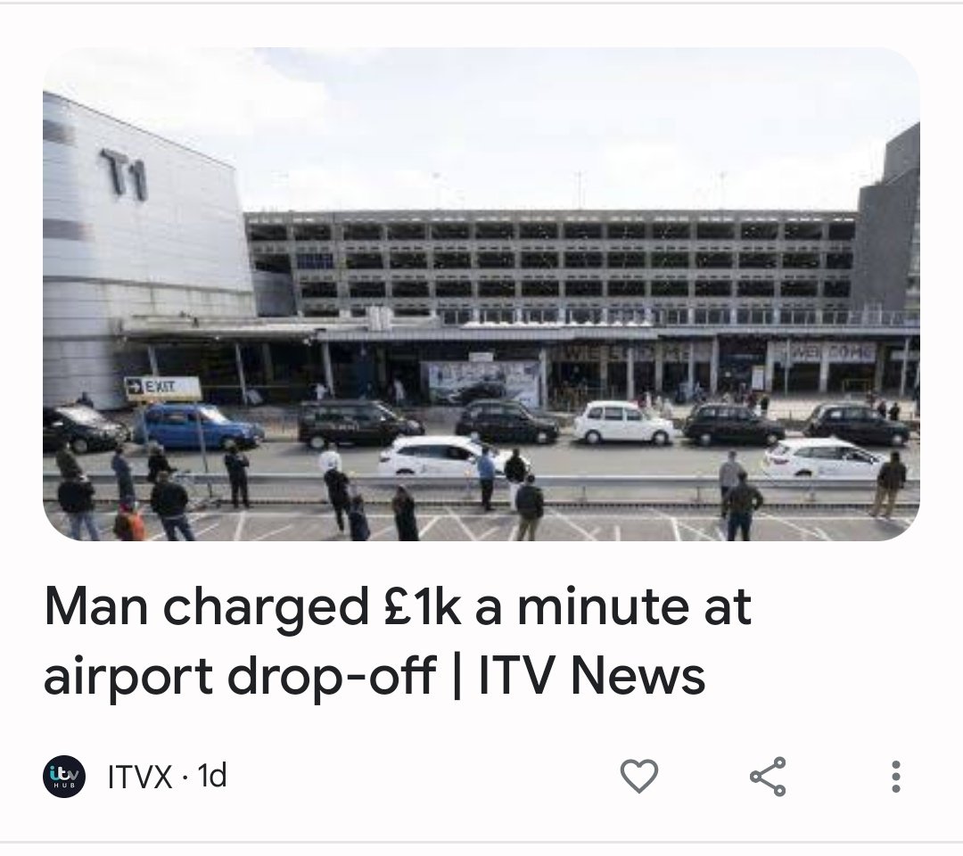 This sounds about right for <a href="/manairport/">Manchester Airport</a>. Robbing so and so's.
Got a charge on my card for watching a plane take off from home last week....