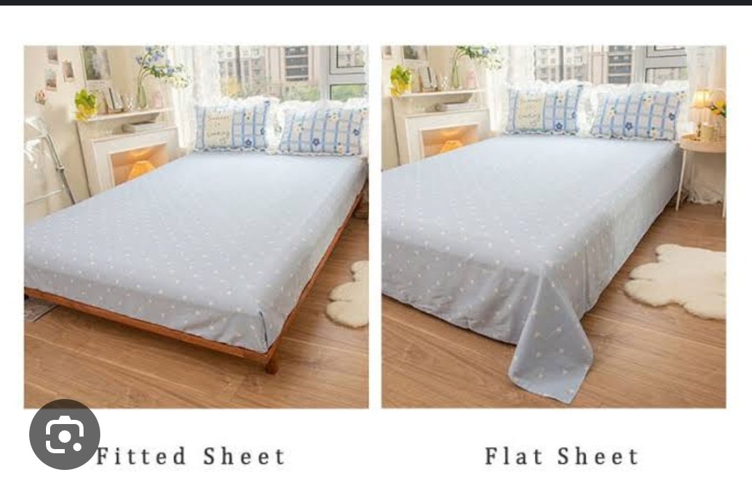 Pagi2 udh kesel dg olshop. Pake istilah flat sheet, tp datengnya fitted sheet. Ngotot pula kalo itu sama. Pdhl pilih flat sheet krn ada perlunya. Emg mending beli kain seprei aja trus dijahit sendiri.