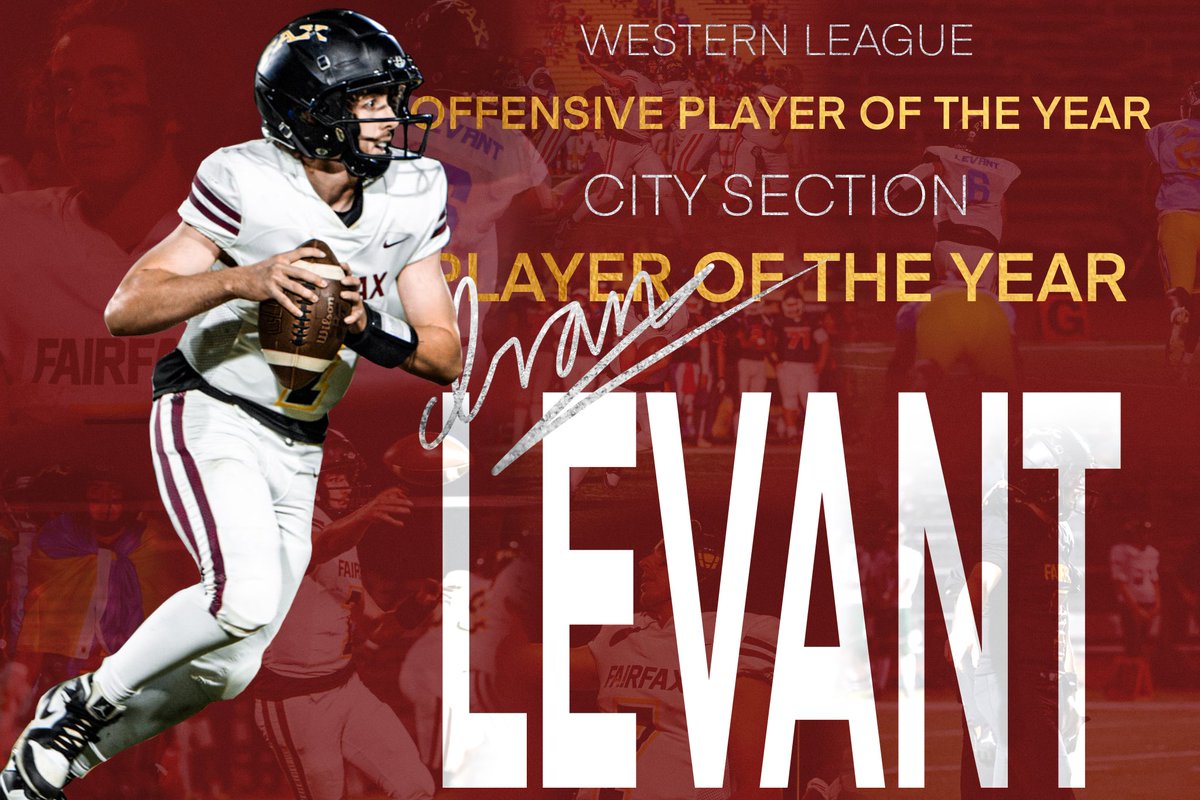 Ivan Levant (@ivanlevant4) on Twitter photo Blessed to have been selected as the Western League Offensive Player of the Year as well as the D2 City Section Player of the Year. Big thanks to my incredible teammates and coaches at Fairfax. <a href="/FairfaxFB/">Fairfax High School Football</a> <a href="/latsondheimer/">eric sondheimer</a> <a href="/DezHall_/">Gardena Dez</a> <a href="/dschwartz555/">daniel schwartz</a> <a href="/coachDjackson1/">Darryl Jackson</a> Blessed to have been selected as the Western League Offensive Player of the Year as well as the D2 City Section Player of the Year. Big thanks to my incredible teammates and coaches at Fairfax. <a href="/FairfaxFB/">Fairfax High School Football</a> <a href="/latsondheimer/">eric sondheimer</a> <a href="/DezHall_/">Gardena Dez</a> <a href="/dschwartz555/">daniel schwartz</a> <a href="/coachDjackson1/">Darryl Jackson</a>