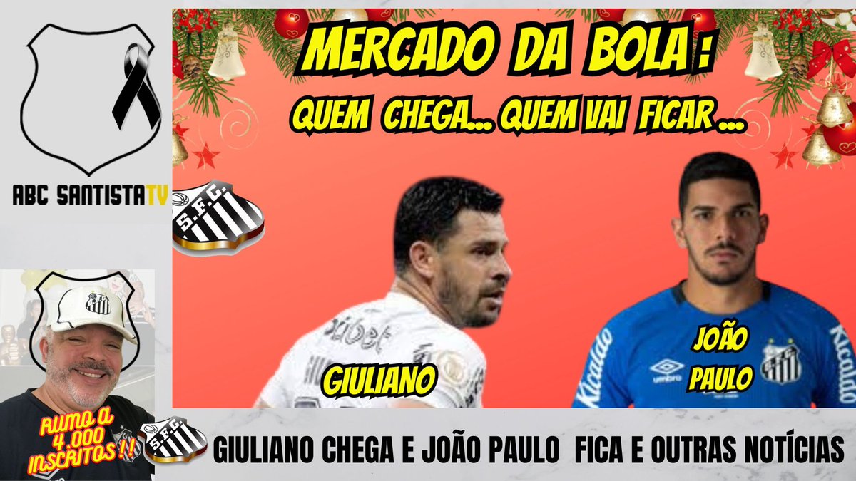 ABCSANTISTATV1's tweet photo. Video Canal ABC Santitsta TV no Youtube: https://t.co/F9ITmmI0Yb 

#sfc #santos #santosfc #giuliano #joãopaulo #marceloteixeira https://t.co/UuixDhqex9