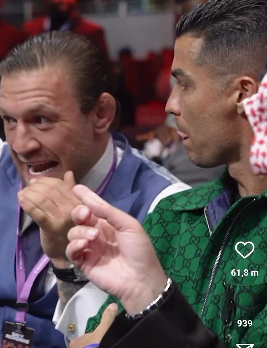 Pedroguima99's tweet photo. MCgregor e Ronaldo no combate do númeiro ontem... Lendas❤️ https://t.co/I7N1Zkh3Eo