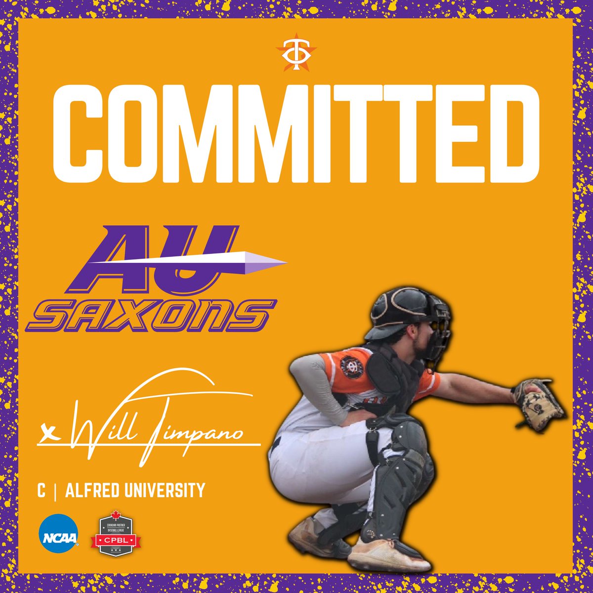 TeamONBaseball's tweet photo. ⭐️𝐂𝐎𝐌𝐌𝐈𝐓𝐌𝐄𝐍𝐓 𝐀𝐋𝐄𝐑𝐓⭐️

‘24 C Will Timpano has announced his commitment to Alfred University, a NCAA DIII program in Alfred, NY.

Congratulations to Will and his family.

#TeamO🟠 https://t.co/OGvEh2vFvB