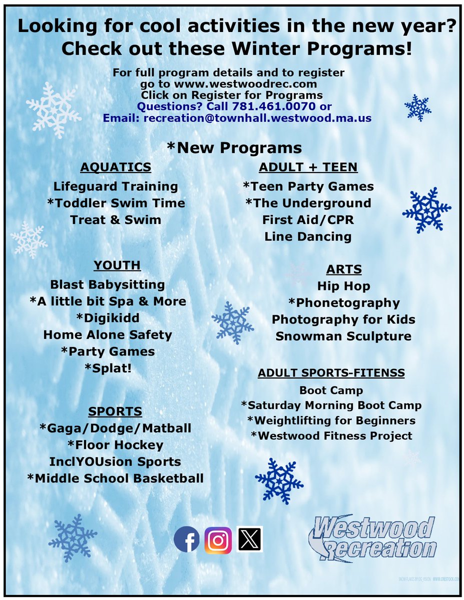 WW_Rec's tweet image. Check out these cool Winter programs! westwoodrec.activityreg.com/ClientPage_t2.…