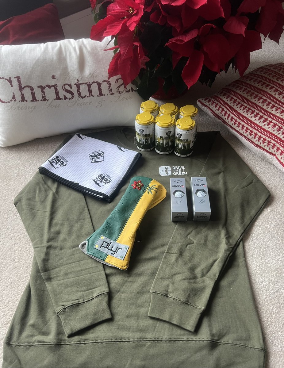 drive_the_green's tweet image. DTG Holiday Giveaway! 

It’s that time once again for our Annual Holiday Giveaway. This years prize pack:
- DTG Crewneck
- PGS Towel
- 2 sleeves of Callaway Chrome Softs
- PLYR Sask Headcover
- 6 pack of Churchill Plainsman Pilsner

To Enter:
1. Follow us
2. Retweet this post.